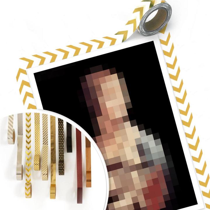 Produktbild Trenddeko Pixelart - da Vinci - Die Dame mit dem Hermelin (100 x 120 cm)