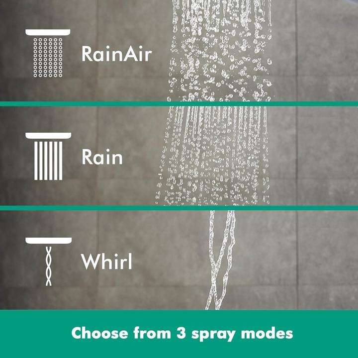 Actual product image hansgrohe Raindance Select S shower head 120 3 spray types water saving 9 l/min (3 Beam types, 8.50 l/min)