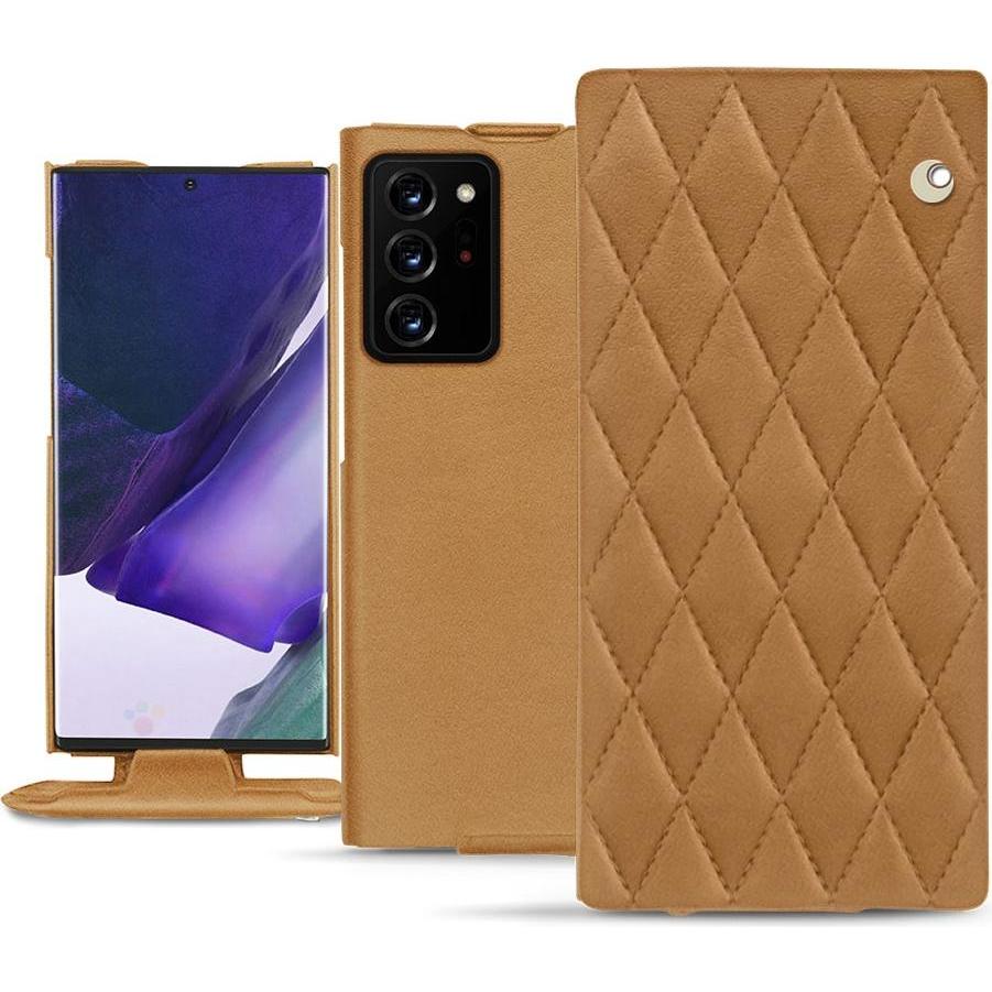 Noreve Lederschutzhülle vertikal (Samsung Galaxy Note 20 Ultra), Smartphone Hülle, Braun