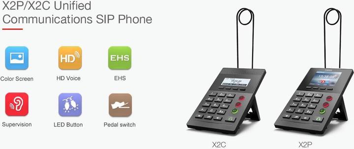 Image du produit Fanvil X2P IP phone Black 1 lines LCD