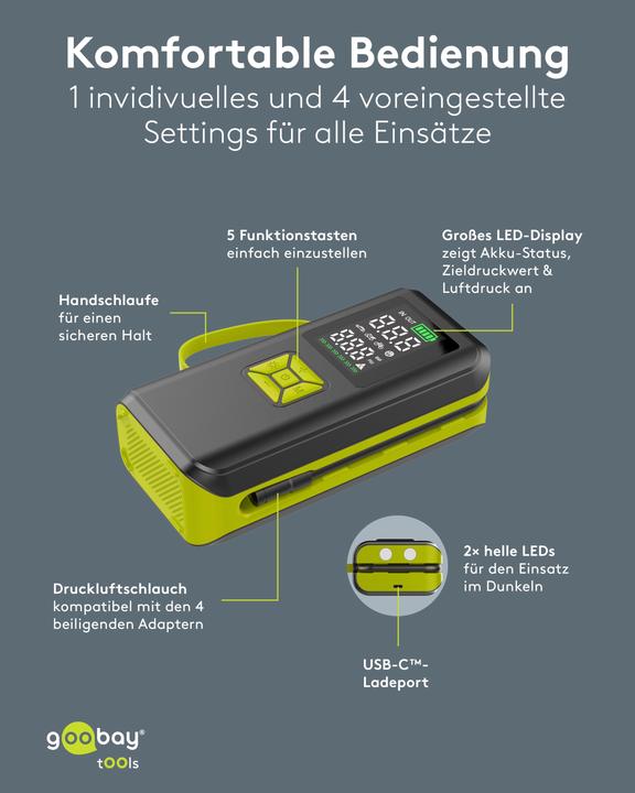 Produktbild Goobay Akku-Kompressor (10 Bar)