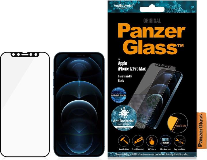 Produktbild PanzerGlass Case Friendly Black AB ABL (1 Stück, Apple iPhone 12 Pro Max)