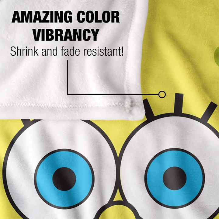 Actual product image Spongebob Squarepants Silky Surprise Face Supersoft Blanket (152 x 127 cm)