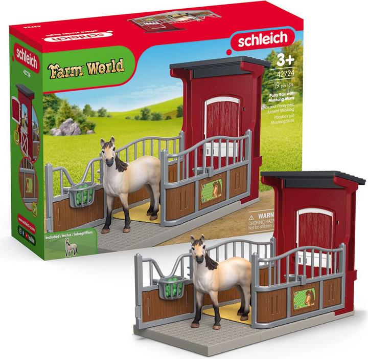 Actual product image Schleich Ponybox with mustang mare