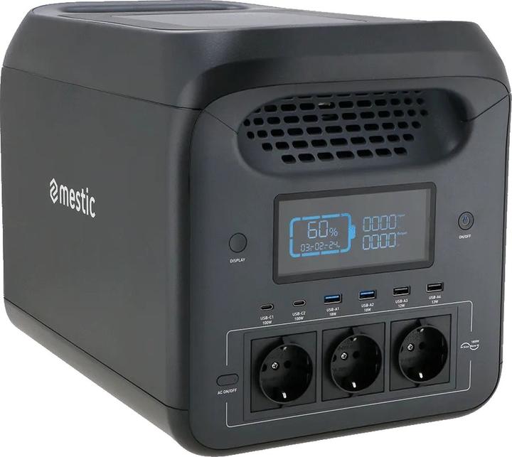 Actual product image Mestic Power Station MPS -1800 - Nominal Power: 1800 W - Lifepo4 Battery - Capacity: 1226 Wh (1226 Wh, 22 kg)