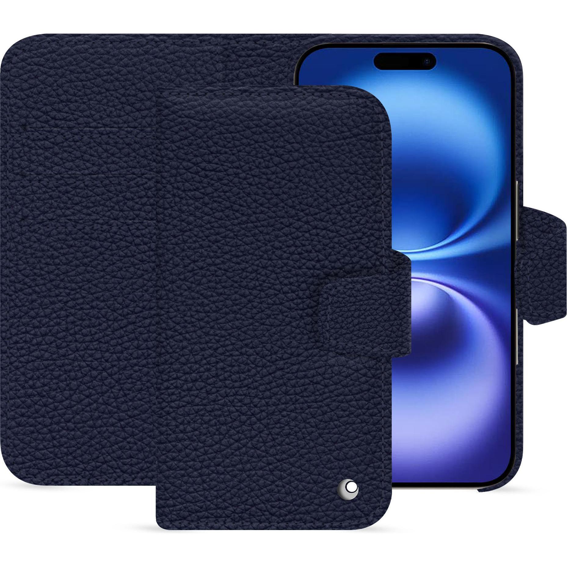 Noreve Lederschutzhülle Apple iPhone 16 (Apple iPhone 16), Smartphone Hülle, Violett