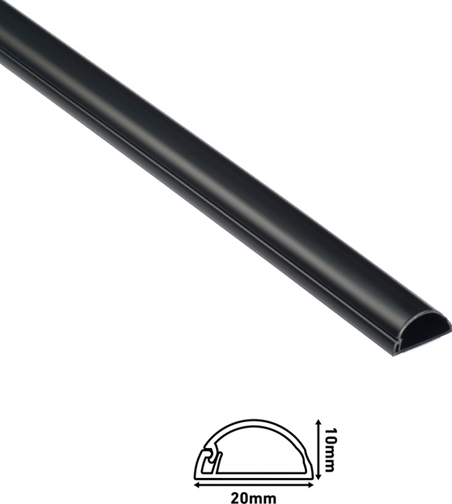 Produktbild Steffen D-Line Kabelkanal halbrund 20x10mm 2m schwarz (200 cm)