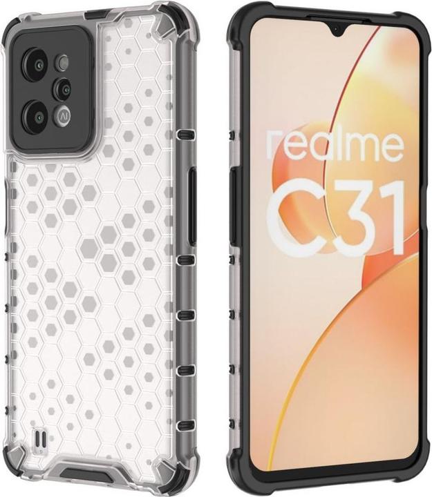 Produktbild Hurtel Honeycomb case armored cover with a gel frame Realme C31 transparent (Realme C31)