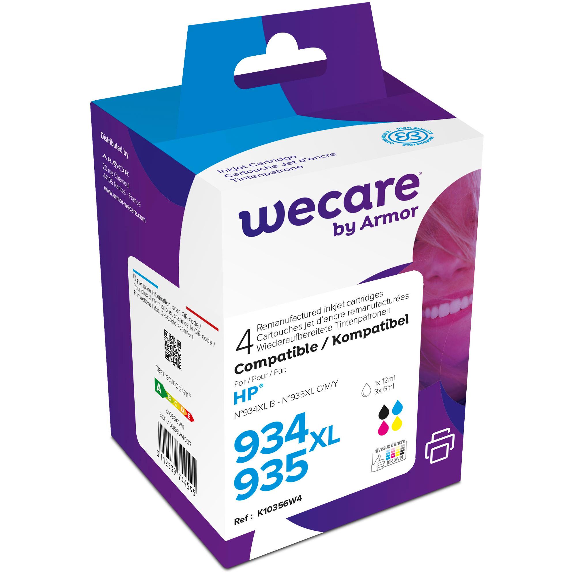 Wecare, Druckerpatrone, Multi 934XL/935 rebuilt CMYBK X4E14AE z.HP OJ Pro 6230 45/3x2ml (M, C, Y, BK)
