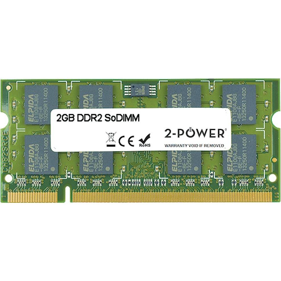 2-Power 2GB MultiSpeed 533/667/800 MHz SoDIMM (1 x 2GB, 800 MHz, DDR2-RAM, SO-DIMM), Memoria RAM, Verde
