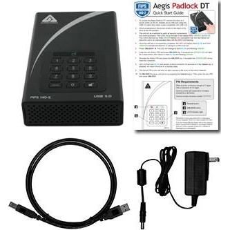 Thumbnail - Apricorn Aegis Padlock DT ADT-3PL256F-6000 - Festplatte - 6 TB - extern (Stationär) (6 TB), Externe Festplatte, Schwarz