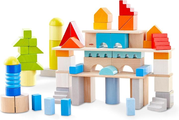 Actual product image Haba Basic building blocks coloured set medium **