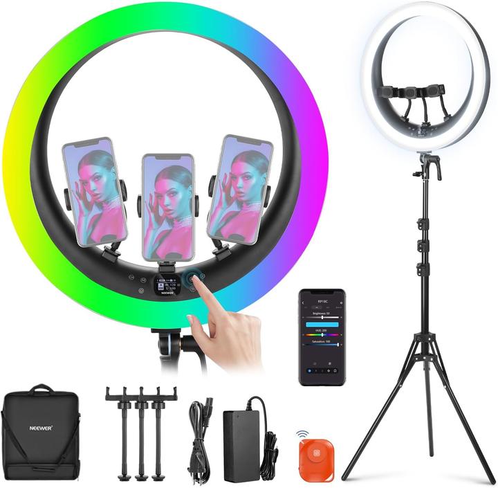 Actual product image Neewer RGB Ringlicht mit Ständer und App-Steuerung (Ring light)