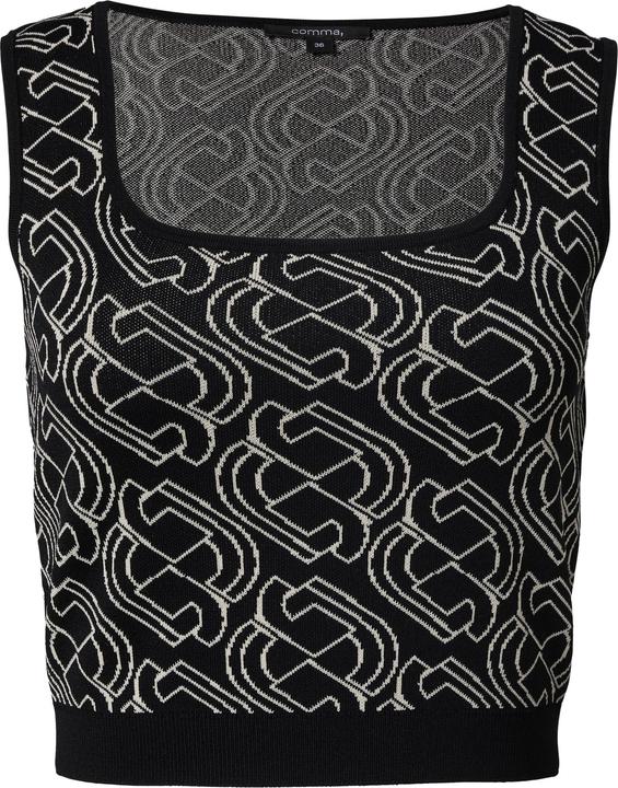 Produktbild Comma Strickpullunder Kurzes Feinstricktop mit grafischem Muster (44)