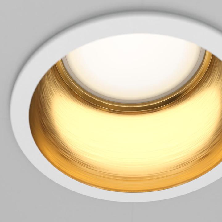 Produktbild Maytoni Reif Downlight, Einbauleuchte GU10 Weiss, Gold Ø68mm (GU10)