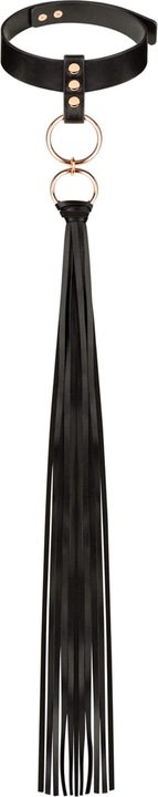 Actual product image Rosy Gold Collar with Flogger - Black