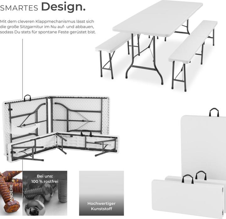 Actual product image tectake Dining table and bench set