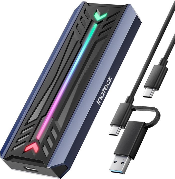 Inateck RGB M.2 NVMe SATA SSD Gehäuse USB 3.2 (M.2)