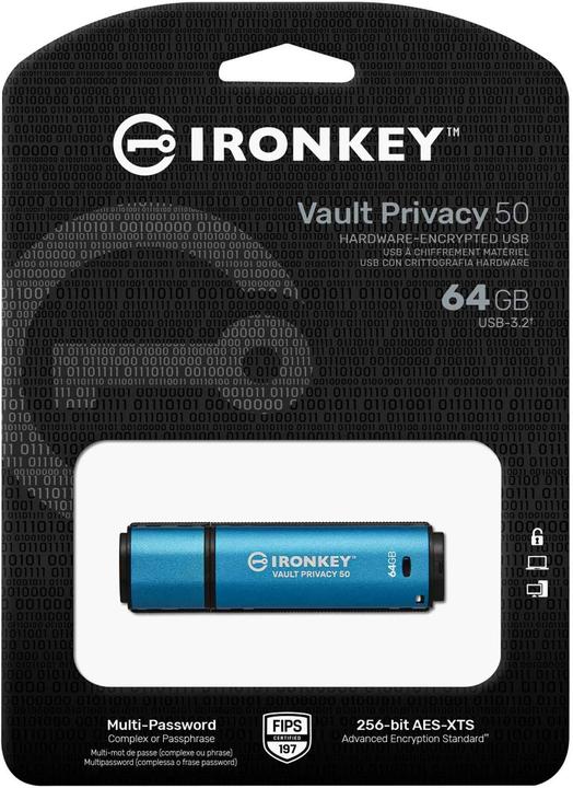 Produktbild Kingston IronKey Vault Privacy 50 (64 GB, USB-A)