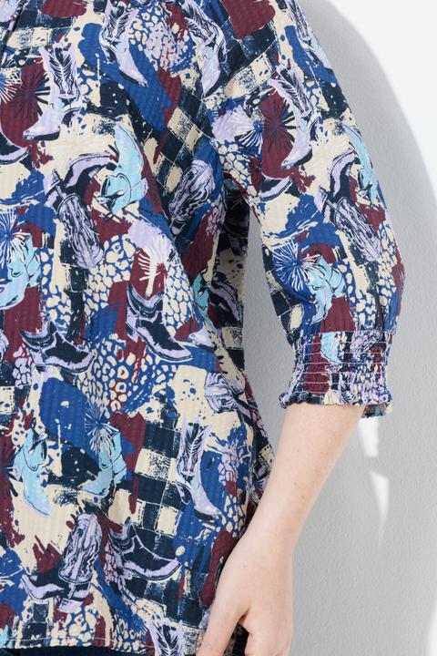 Produktbild Ulla Popken Cuprobluse, Schnürung, Oversized, Rundhals, 3/4-Arm (46, 48)