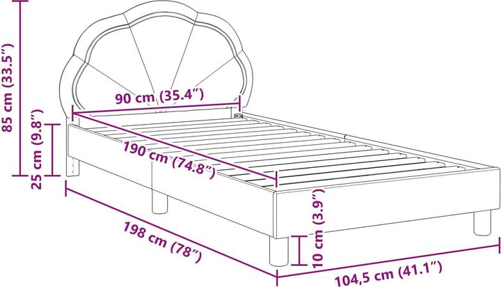 Image du produit vidaXL Moderner Bettrahmen (90 x 190 cm)