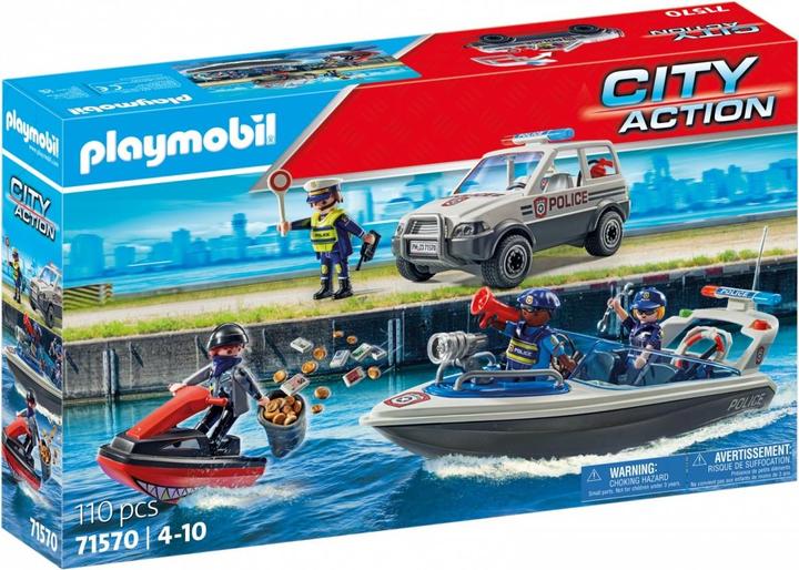 Actual product image No Name City action figure set 71570 Police chase on the water (71570, Playmobil City Action)