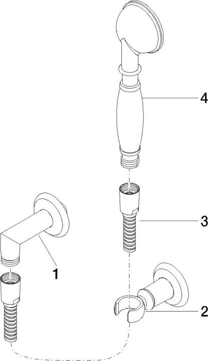 Produktbild Dornbracht Madison Schlauchbrausegarnitur, mit Einzelrosetten rund, 27803361