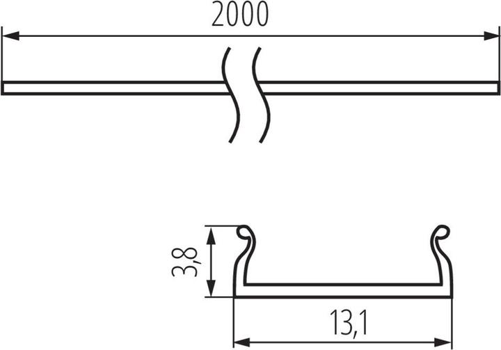 Immagine prodotto Kanlux 26583 SHADE-U H-FR Profilo da 2 m per strisce LED (200 cm)