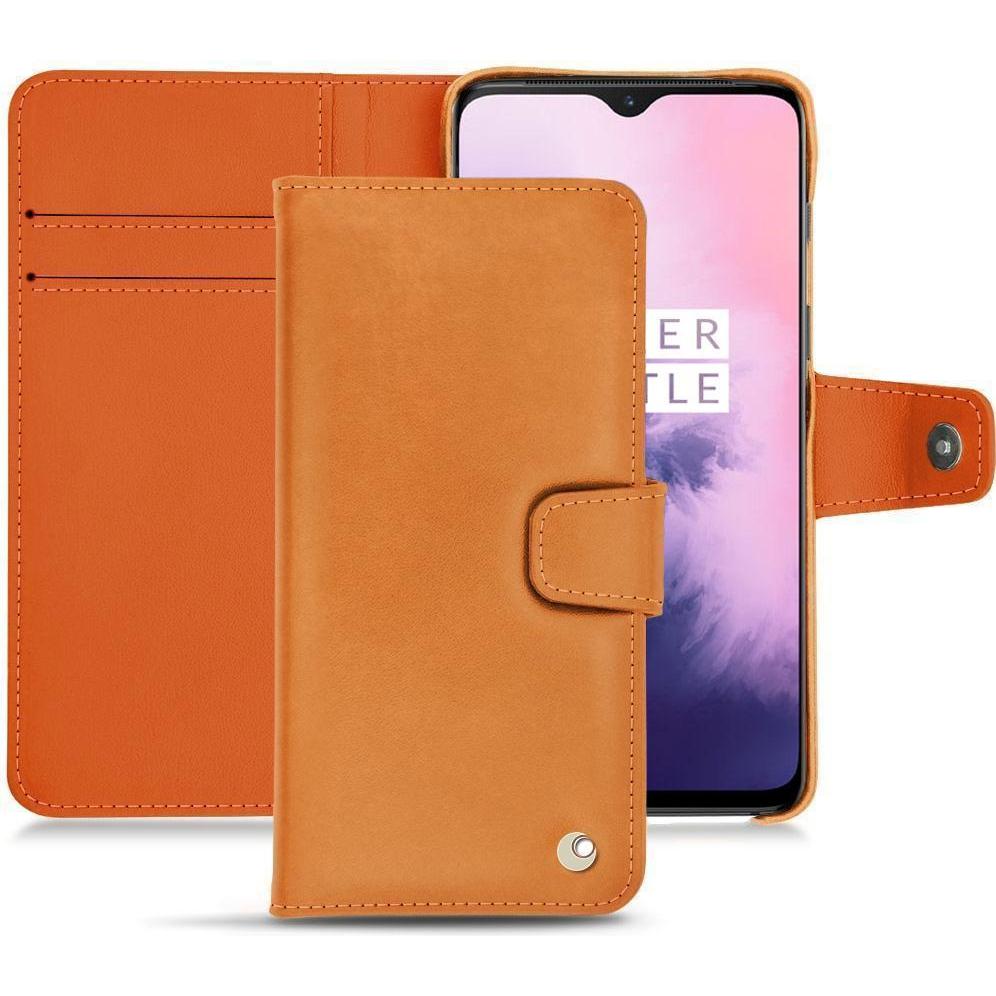 Noreve Lederschutzhülle Wallet (OnePlus 7), Smartphone Hülle, Orange