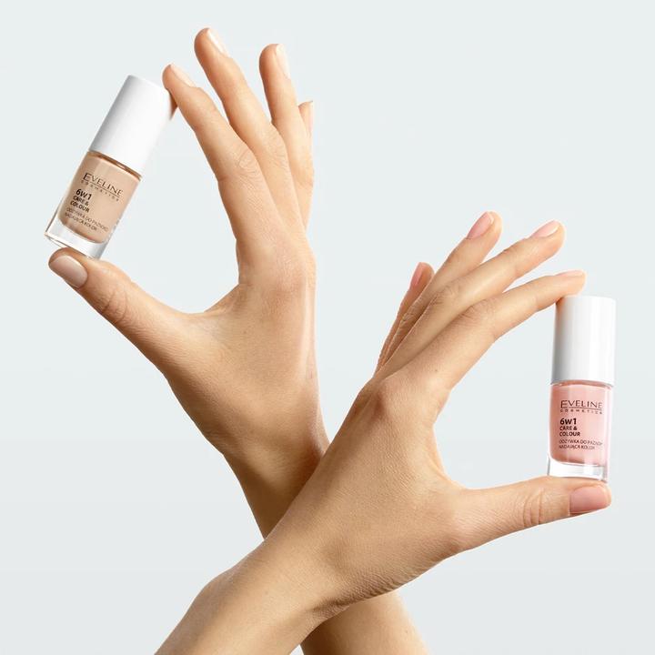 Actual product image Eveline Nail Therapy 6In1 Care & Colour Nail Conditioner Pink 5Ml (5 ml)