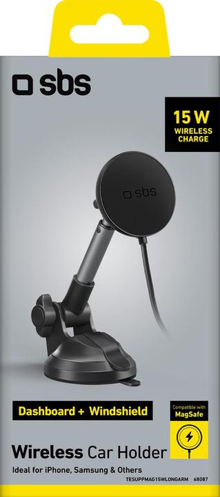 Productafbeelding SBS Draadloze telescopische autohouder met zuignap voor smartphones en iPhones