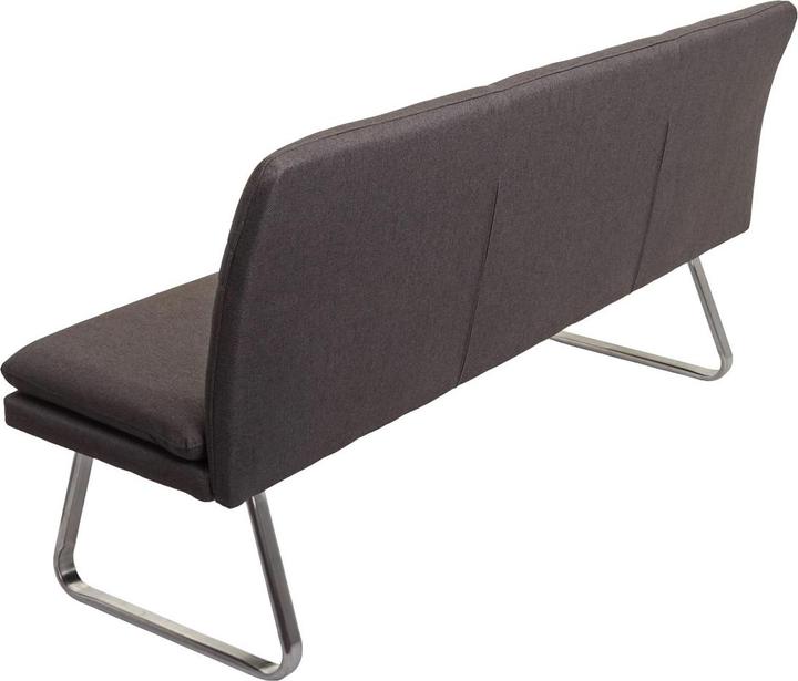 Actual product image Swisshandel24 Bench, dining room bench bench upholstered bench, backrest fabric/textile stainless steel brushed - (180 cm)