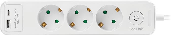 Actual product image LogiLink Check (3 x, CEE 7/3, 1.50 m)