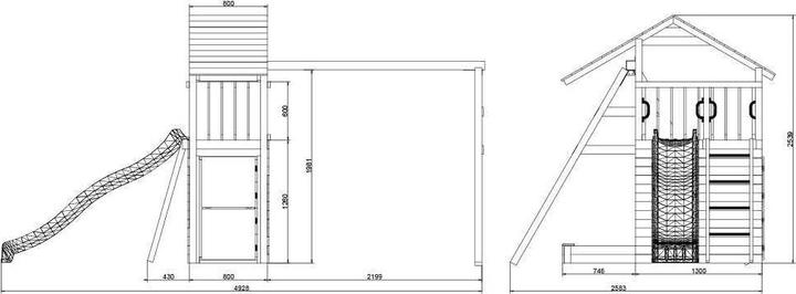 Immagine prodotto Akubi Spielturm 'BRIDGE' Grau/Weiss