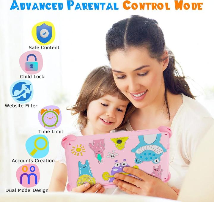 Image du produit Veswwe Kinder-Tablet mit Lern-Apps und Kindersicherung (7", 32 Go, Rose)