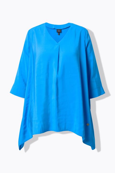 Actual product image Ulla Popken Oversized Pointed Hem 3/4 Sleeve Blouse (60)