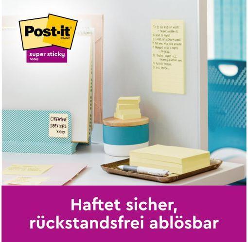 Immagine prodotto Post-it Blocco note Z-Notes Super Sticky Giallo 7,6 cm x 7,6 cm (76 x 76 mm)
