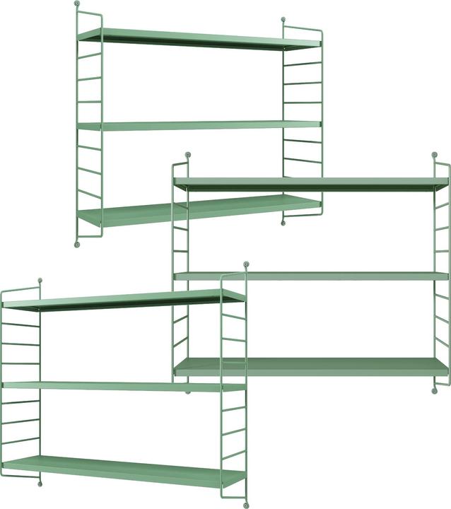 Nutritional values and ingredients En.Casa Modular wall shelf Strängnäs set of 3 pastel green