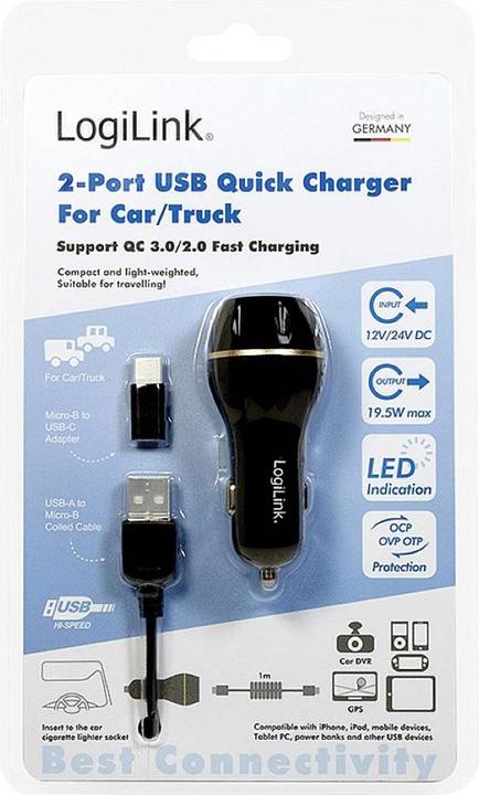 Produktbild LogiLink USB Kfz Netzteil