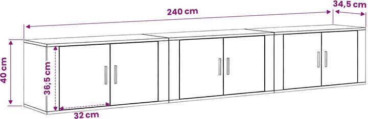 Image du produit vidaXL Wandlagerlösung (80 x 34.50 x 40 cm)