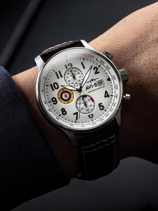 Actual product image AVI-8 AV-4011-01 Hawker Hurricane Chronograph 43mm 5ATM (Chronograph, 43 mm)