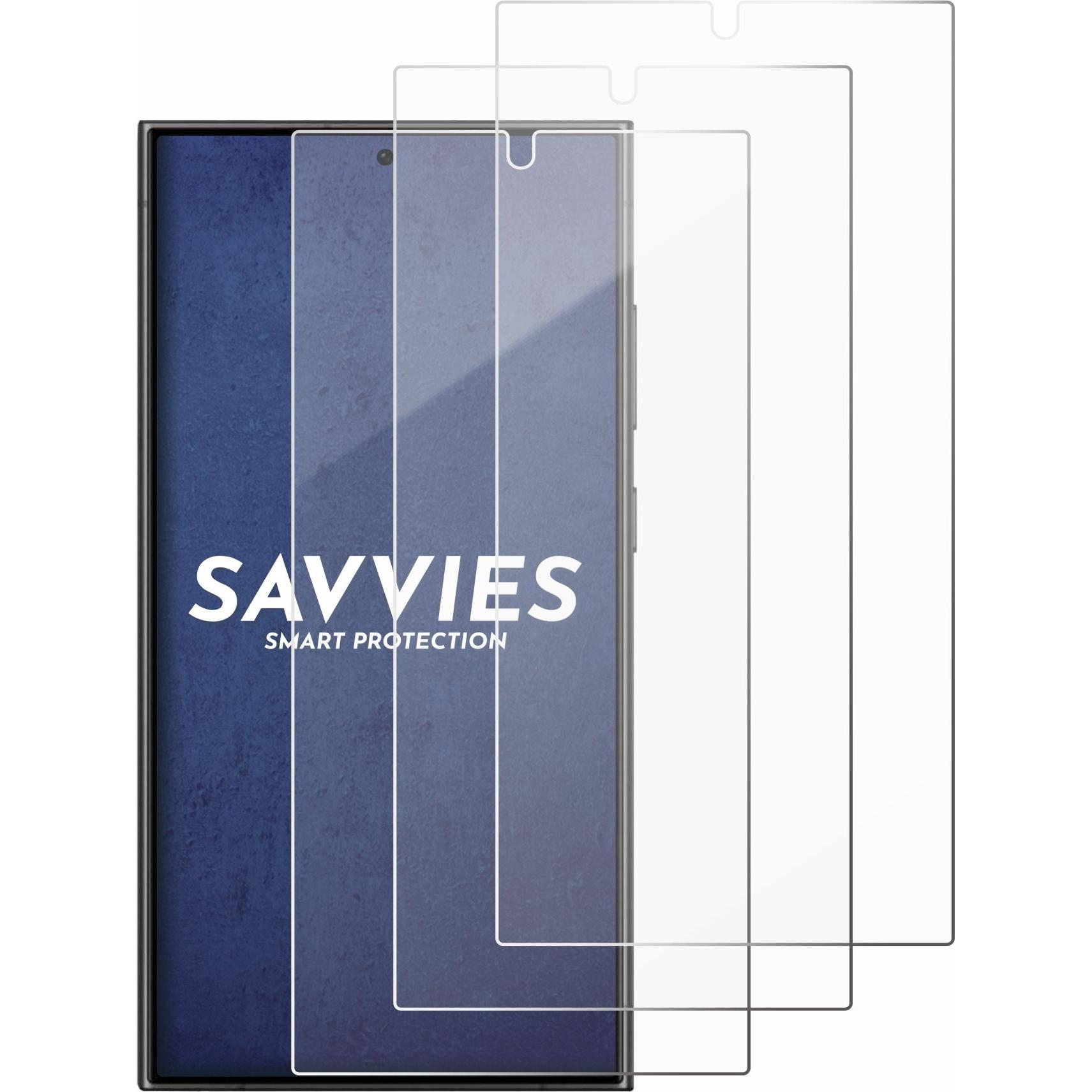 Thumbnail - Savvies Panzerglas Schutzglas Displayschutz (3 Stück, Samsung Galaxy S24 Ultra), Smartphone Schutzfolie, Transparent