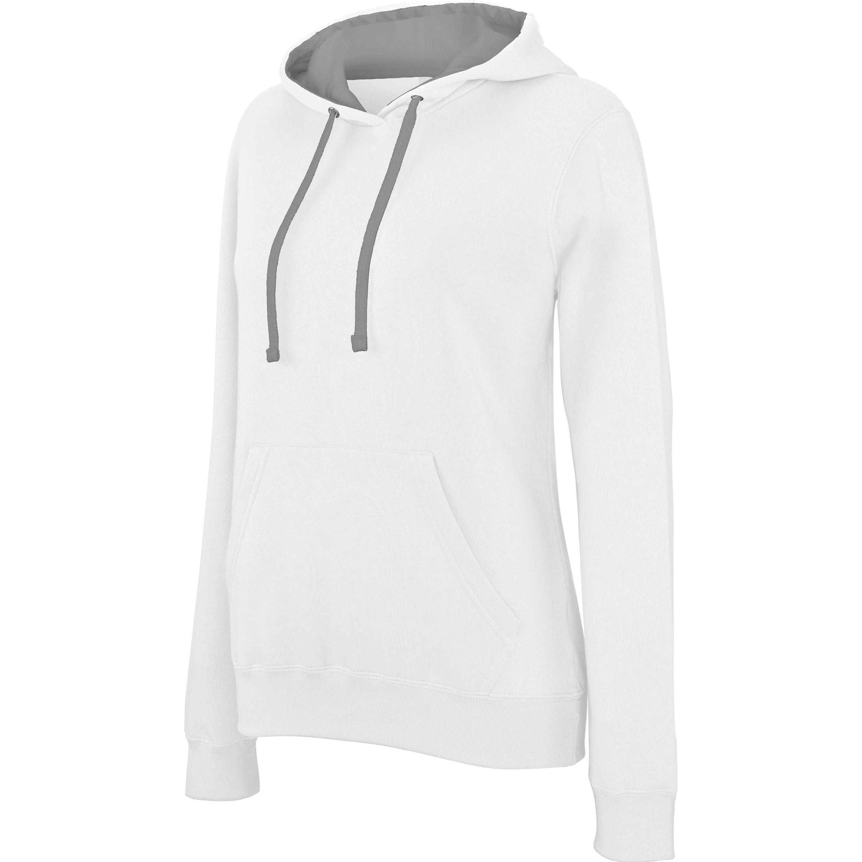 Kariban, Damen, Pullover, Contrastée, Weiss, Grau, (XXL)