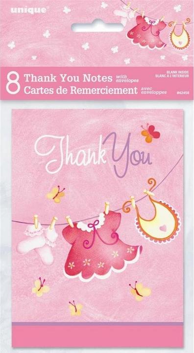 Unique Party Clothesline Baby Shower Thank You Card (Pack of 8) (8 pcs.)
