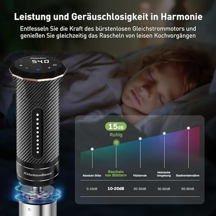 Productafbeelding KitchenBoss Sous Vide Garer Stick Wi-Fi mit App-Steuerung