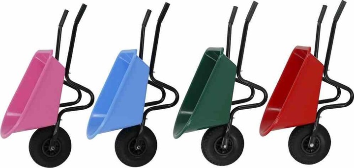 Produktbild FORT Kinderschubkarre 20 l rosa montiert mit PU-Rad
