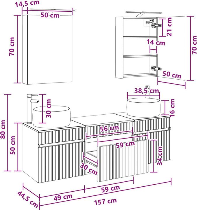 Produktbild vidaXL Badezimmerschrank-Set