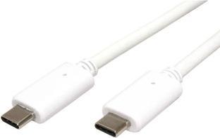 Neutral USB cable (3.1), USB C plug - USB C plug, 1m, white, plastic bag, USB Power Delivery, EOL (1 m, USB 3.1)