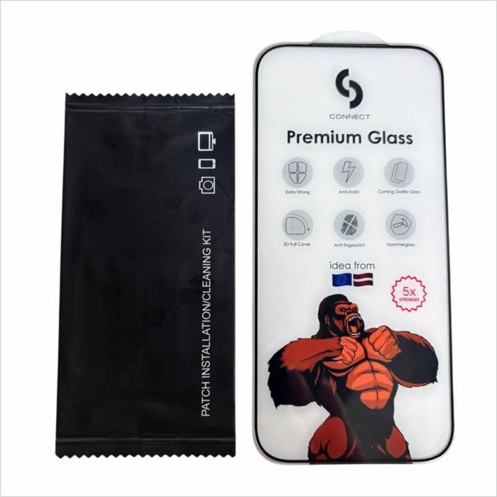 Immagine prodotto Connect iPhone 16 Pro Max Corning Gorilla Glass Anti-Static 3D Full Cover 10 volte più resistente (1 pz., Apple iPhone 16 Pro Max)