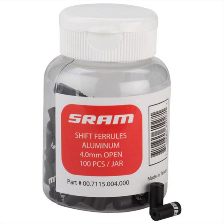 Actual product image Sram Shift Ferrules 4.0mm, aluminum, open, (100 pieces)